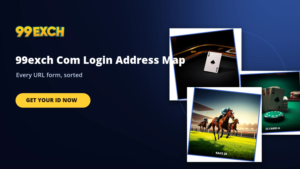 99exch com login address map banner with baccarat and race game tiles