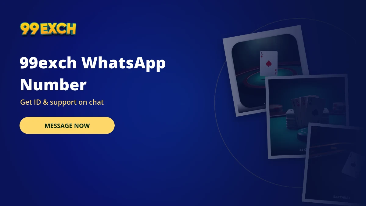 99exch whatsapp support banner with 32 cards and judgement game tiles